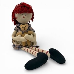 Vintage Rag Doll with Teddy Bear‎